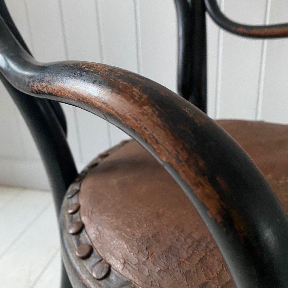 A Vintage Childs Bentwood and Leather Armchair View XIII