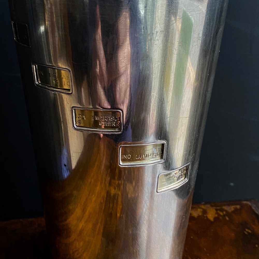 Art Deco Silver Plated Napier 'Tells You How' Cocktail Shaker View VII