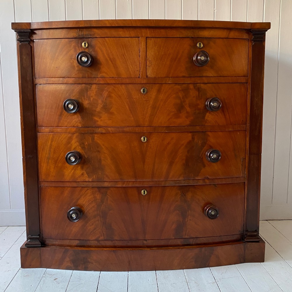 Victorian Mahogany Bow Front Chest of Drawers View II