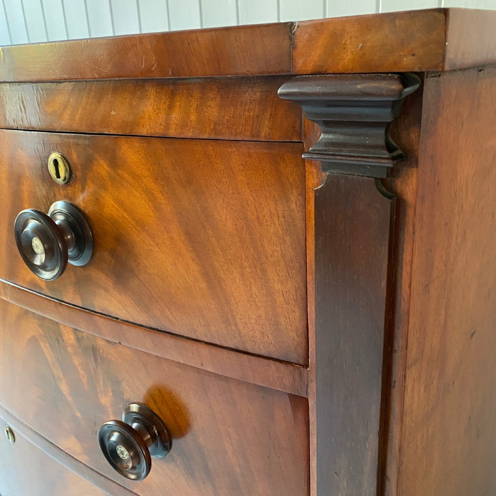 Victorian Mahogany Bow Front Chest of Drawers View X