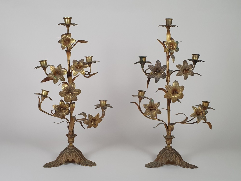 A Large Pair of French Church Candelabra View II