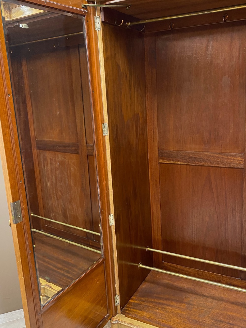 An Edwardian Satinwood Triple Wardrobe Circa 1910 View VII