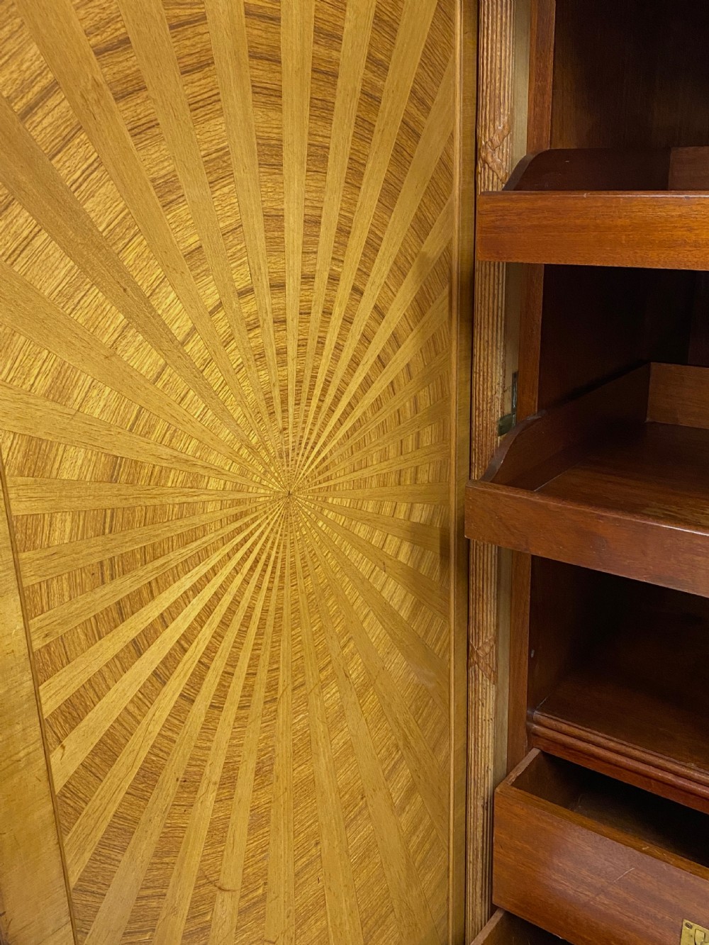 An Edwardian Satinwood Triple Wardrobe Circa 1910 View VIII