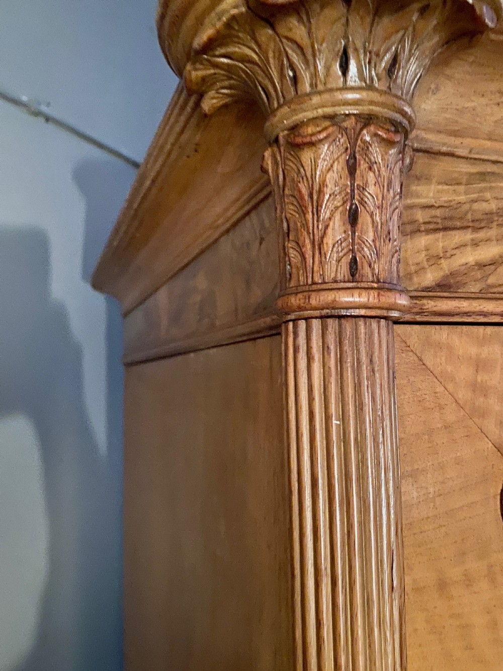 An Edwardian Satinwood Triple Wardrobe Circa 1910 View XI