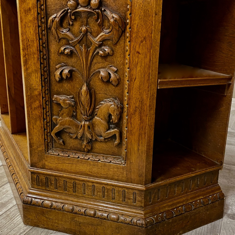 Pair Of Carved Walnut Bookcases View II