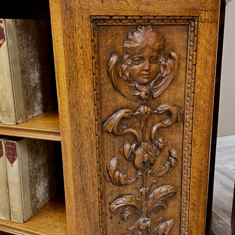 Pair Of Carved Walnut Bookcases View III