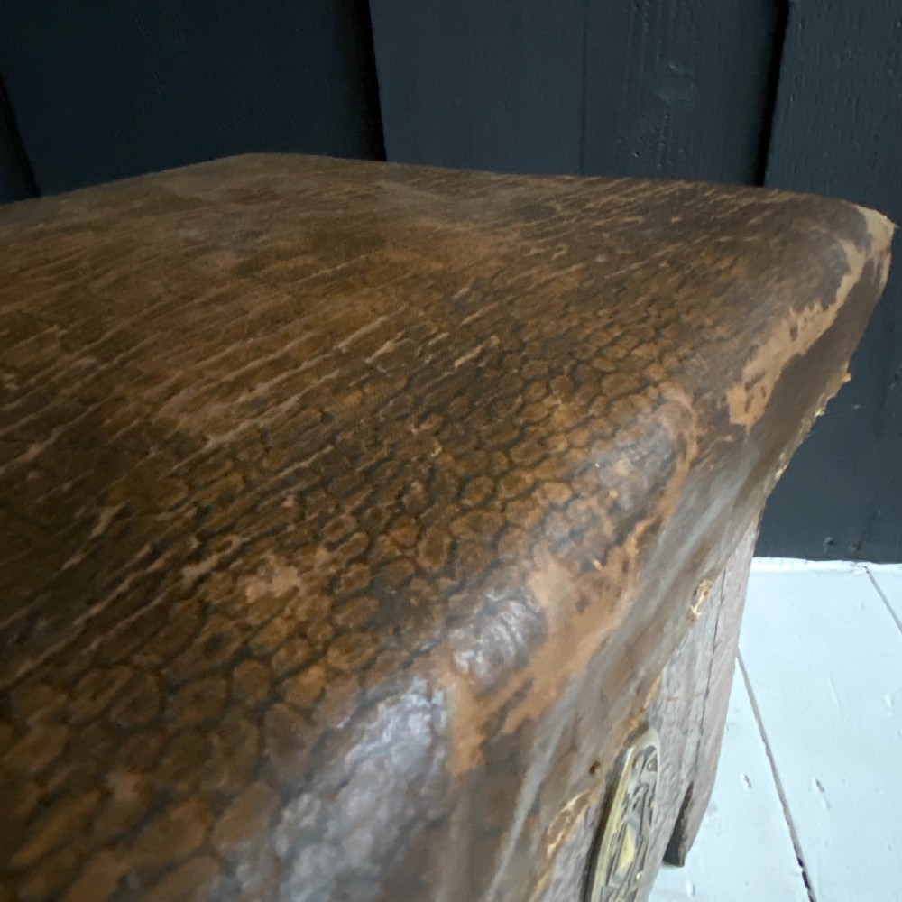 Arts and Crafts Hammered Copper Fireside Storage Stool View VI