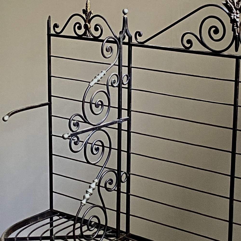 Large French Wrought Iron Boulangerie or Patisserie Display Rack View VI