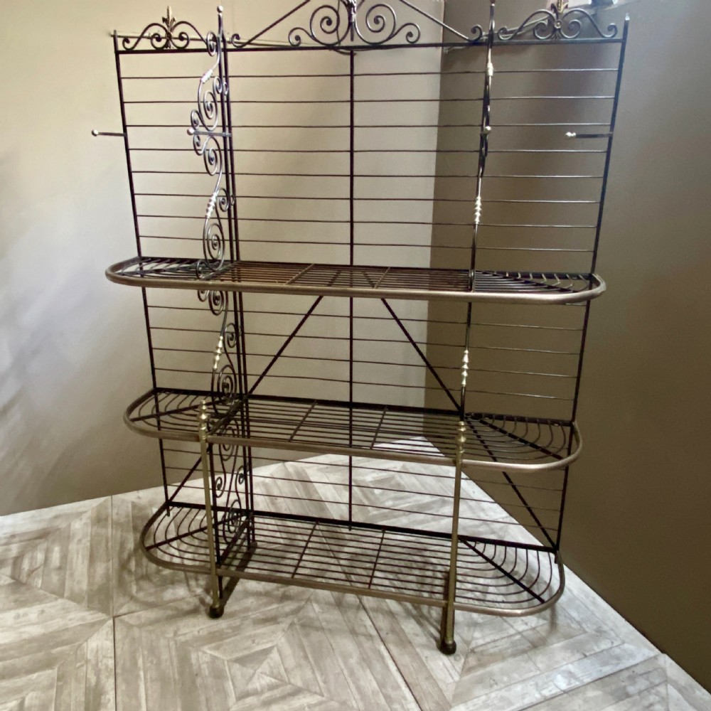 Large French Wrought Iron Boulangerie or Patisserie Display Rack View IX