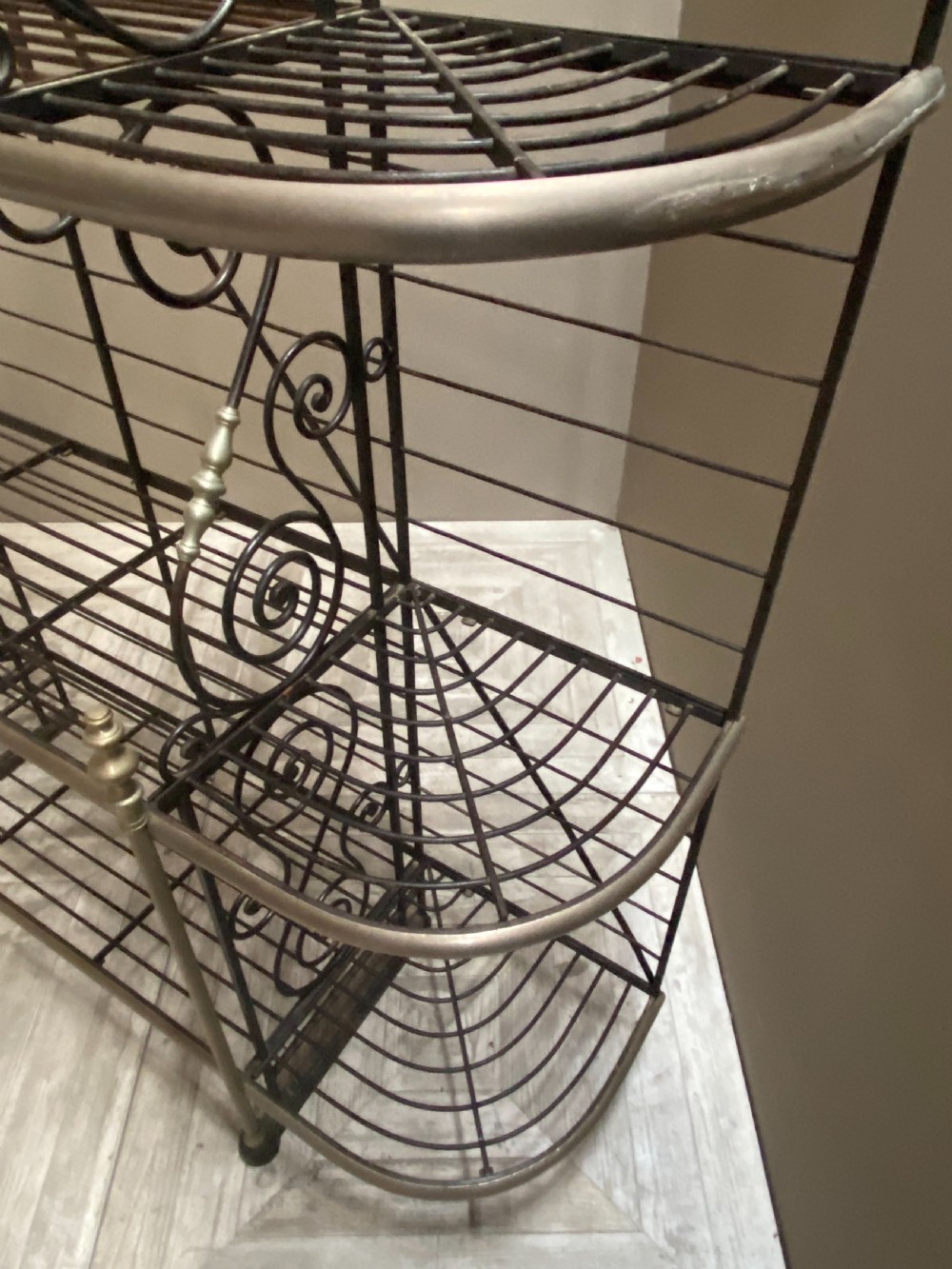 Large French Wrought Iron Boulangerie or Patisserie Display Rack View XI