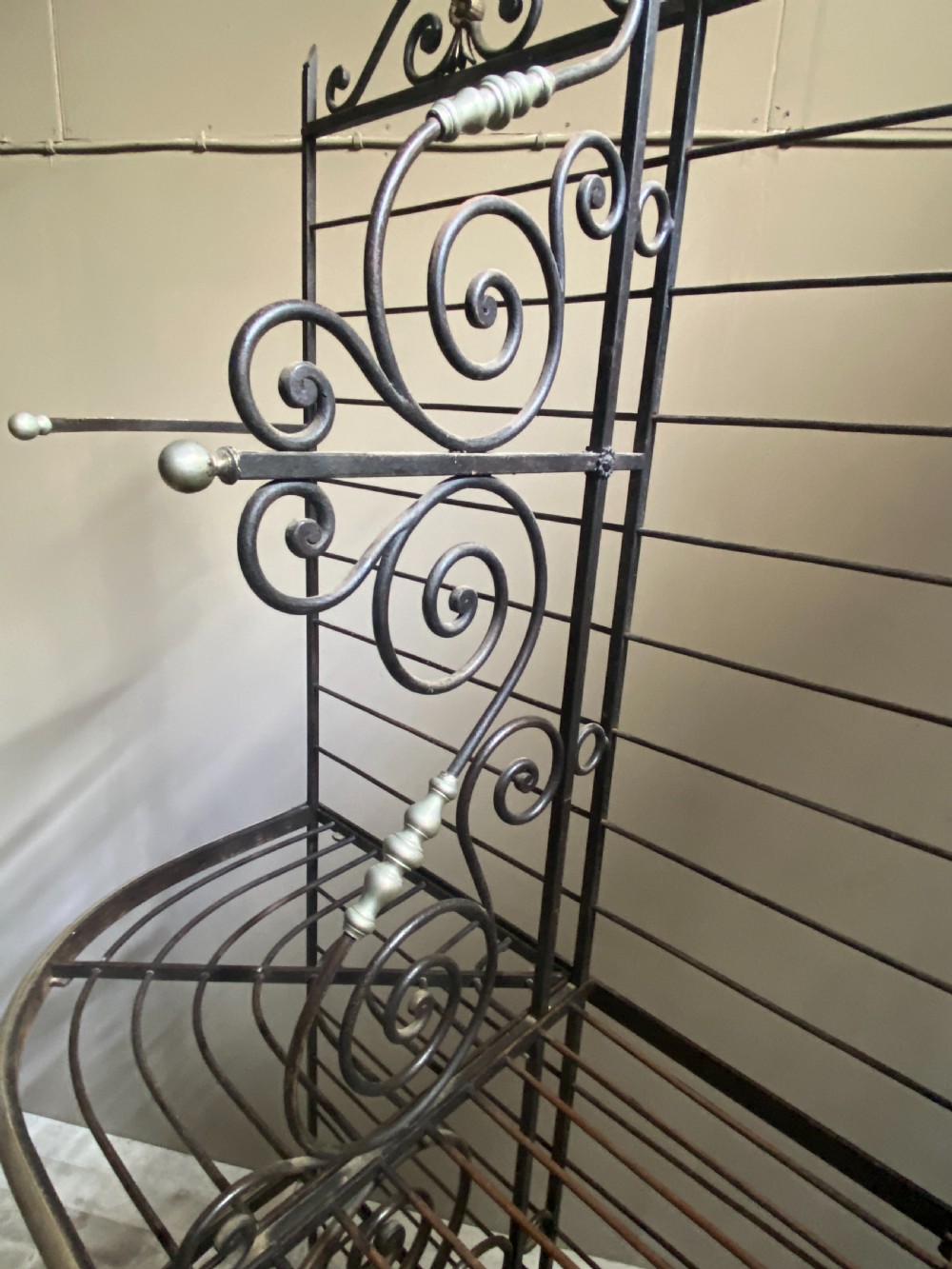 Large French Wrought Iron Boulangerie or Patisserie Display Rack View XII