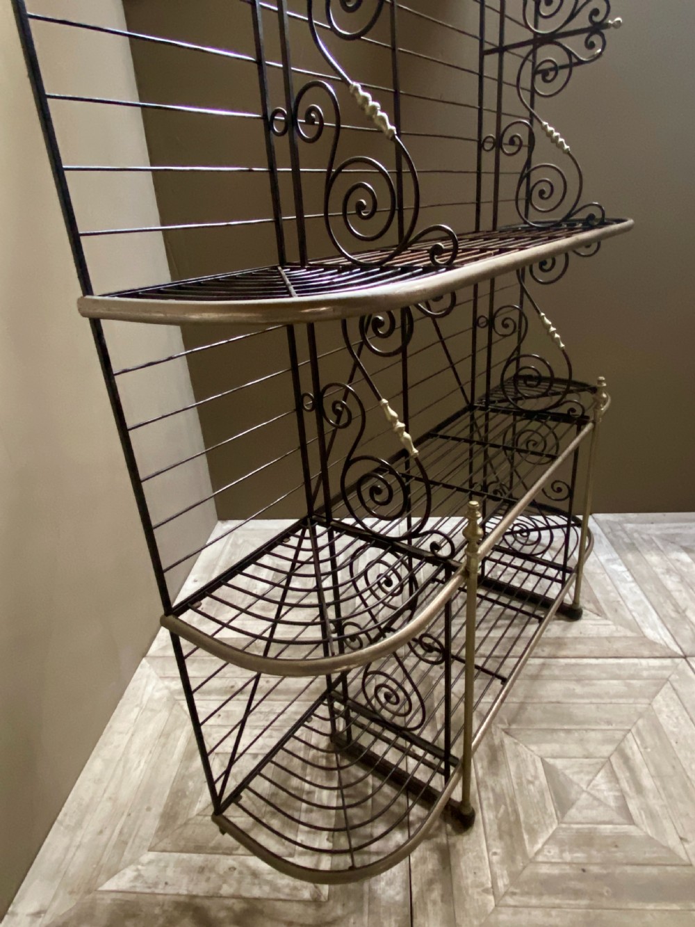 Large French Wrought Iron Boulangerie or Patisserie Display Rack View XIII