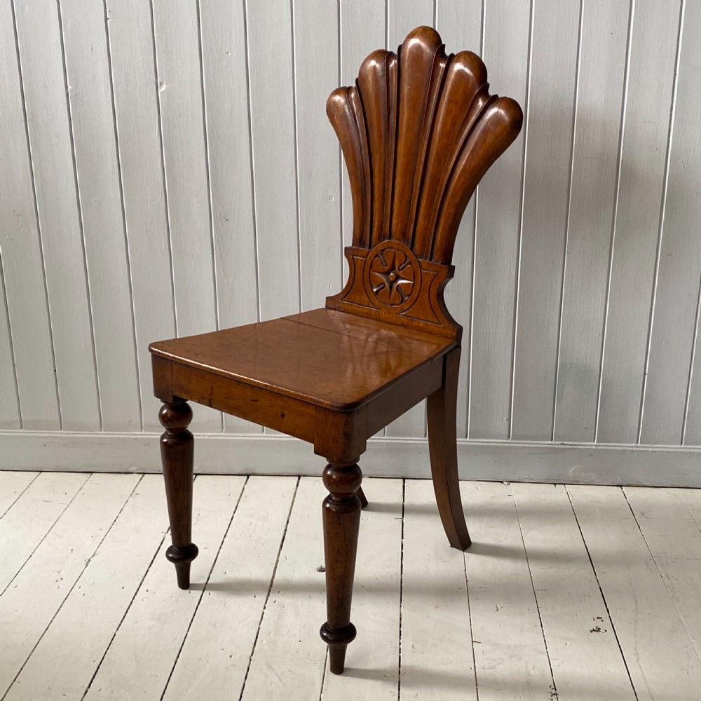 A Victorian Oak Hall Chair