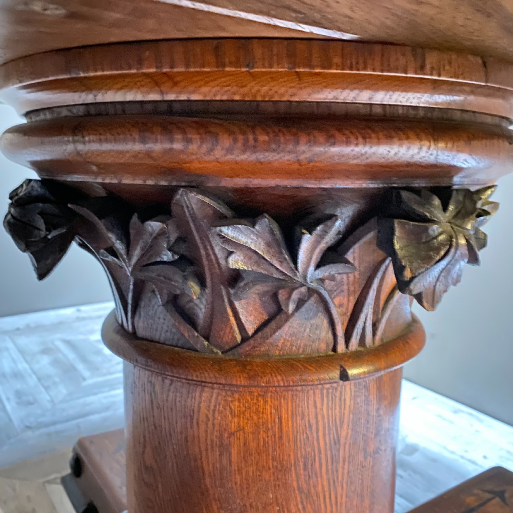 Victorian Aesthetic Movement Oak Octagonal Centre or Library  Table View V