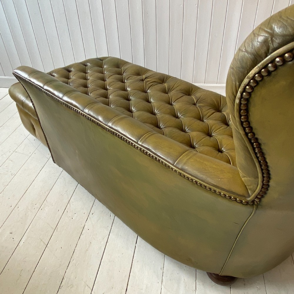 A Leather Button Back Day Bed or Chaise Longue View VI