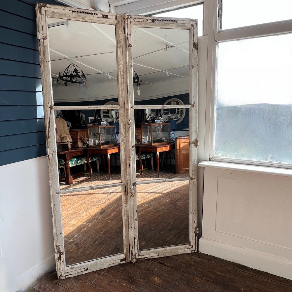 Pair of Large Chateau Window Mirrors