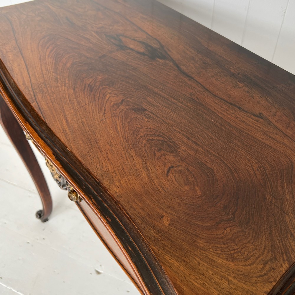 French Rosewood Serpentine Folding Card Table View II