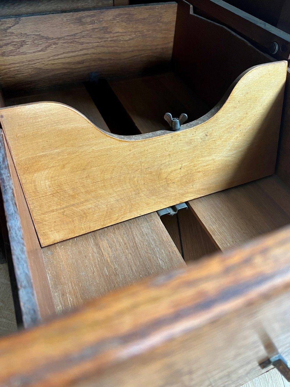 Vintage Four Drawer Oak Filing Cabinet View IV