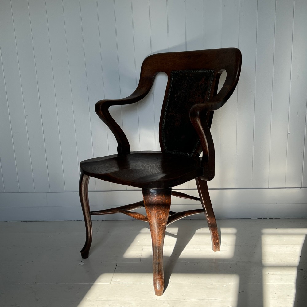 Antique Oak and Elm Desk Chair View II