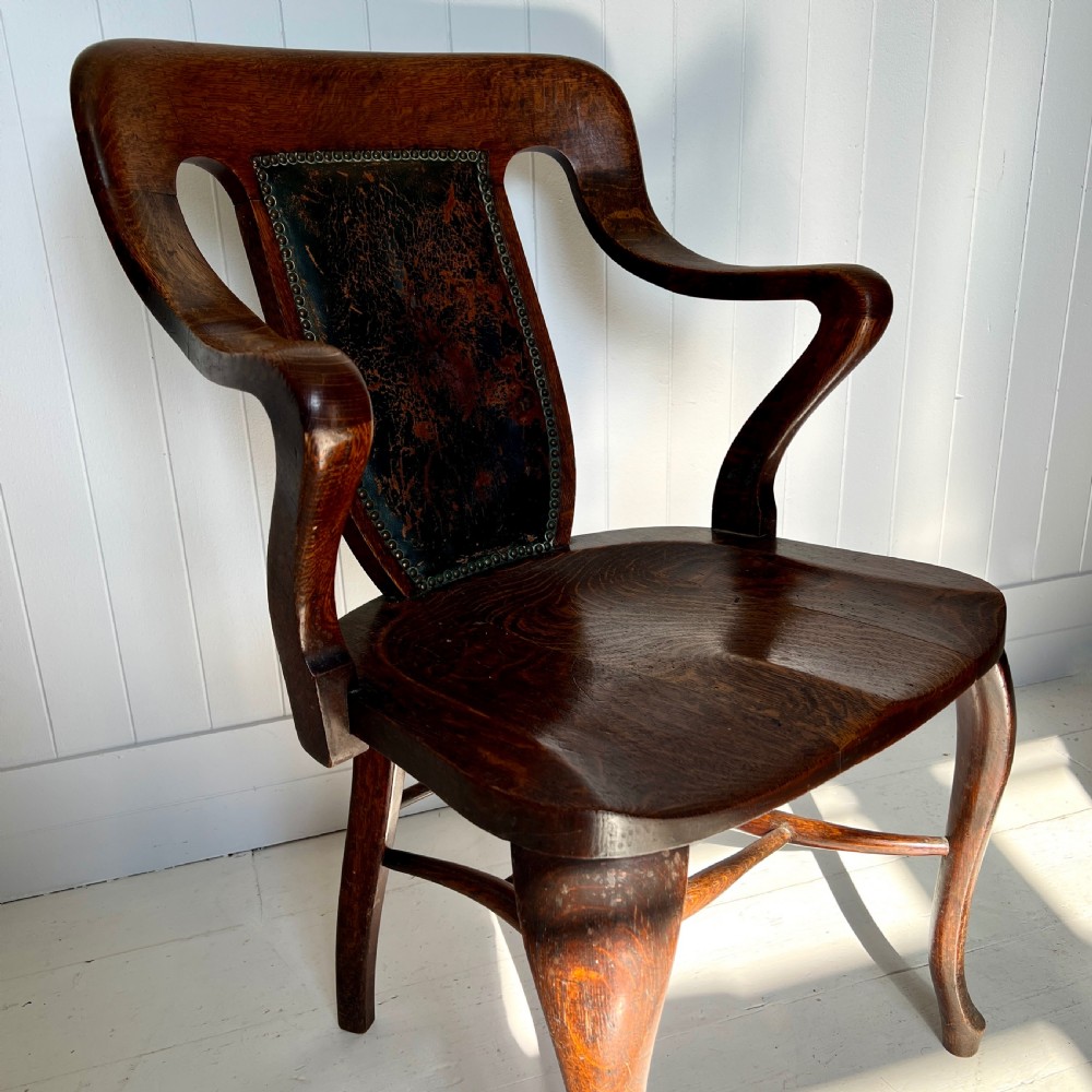 Antique Oak and Elm Desk Chair View IV