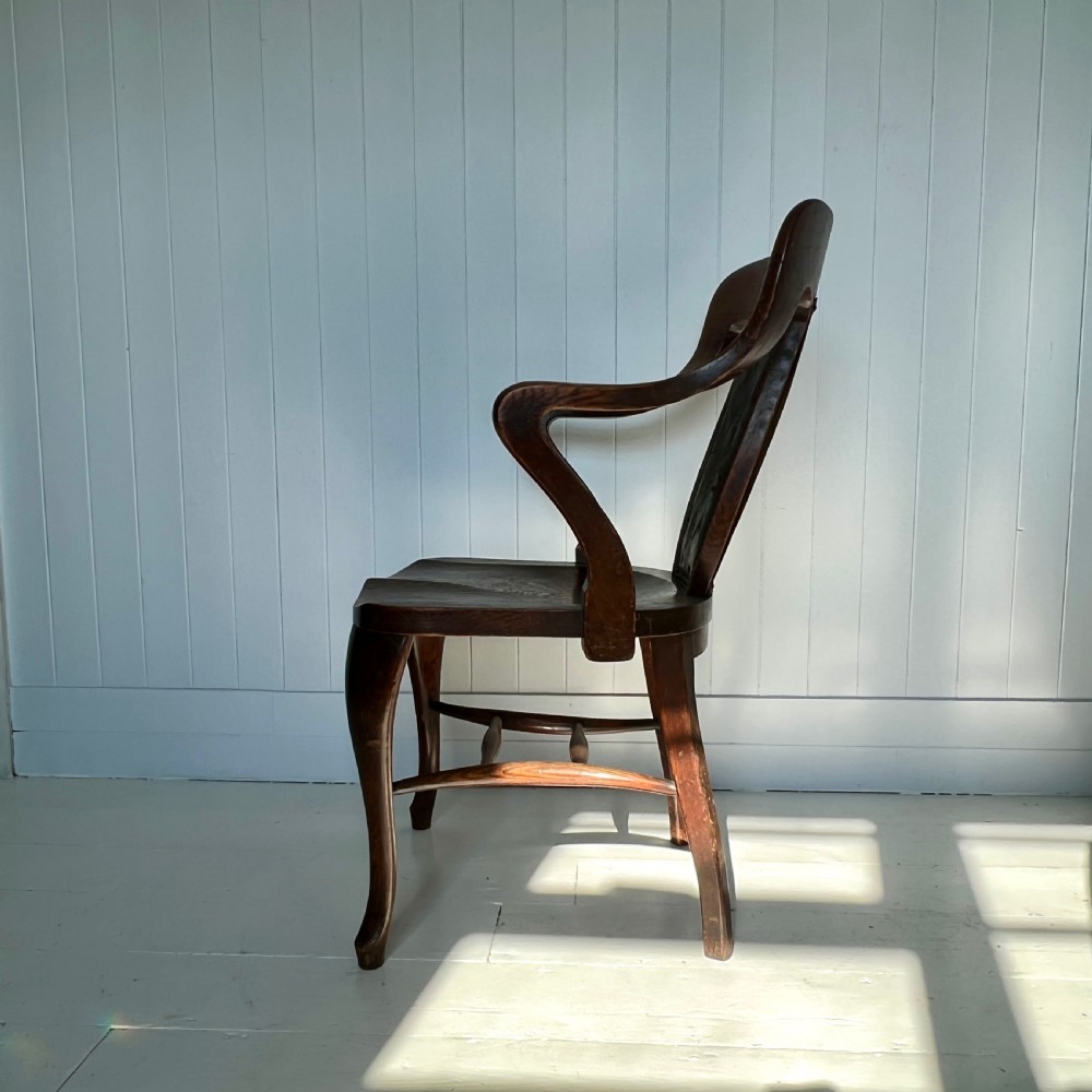 Antique Oak and Elm Desk Chair View V