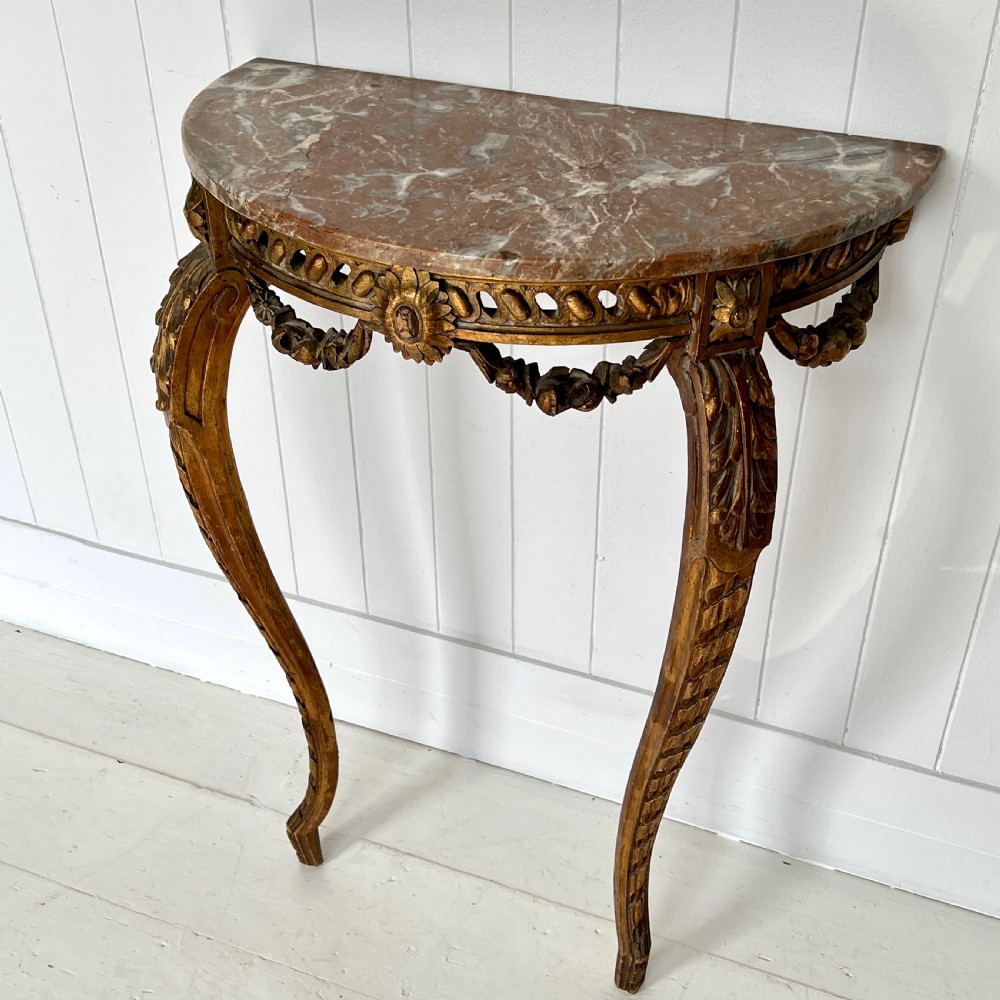 Carved Giltwood and Marble Console Table View III