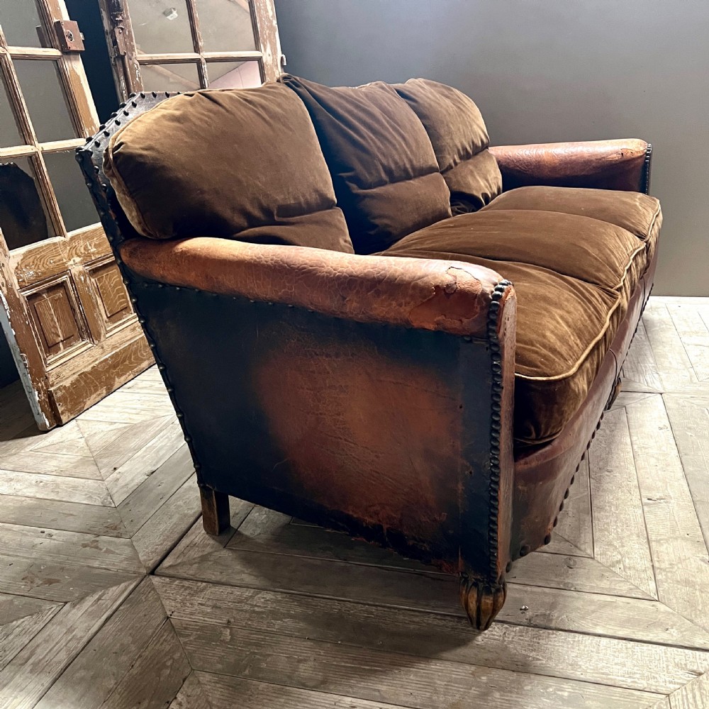 Early C20th Leather Club Sofa View III