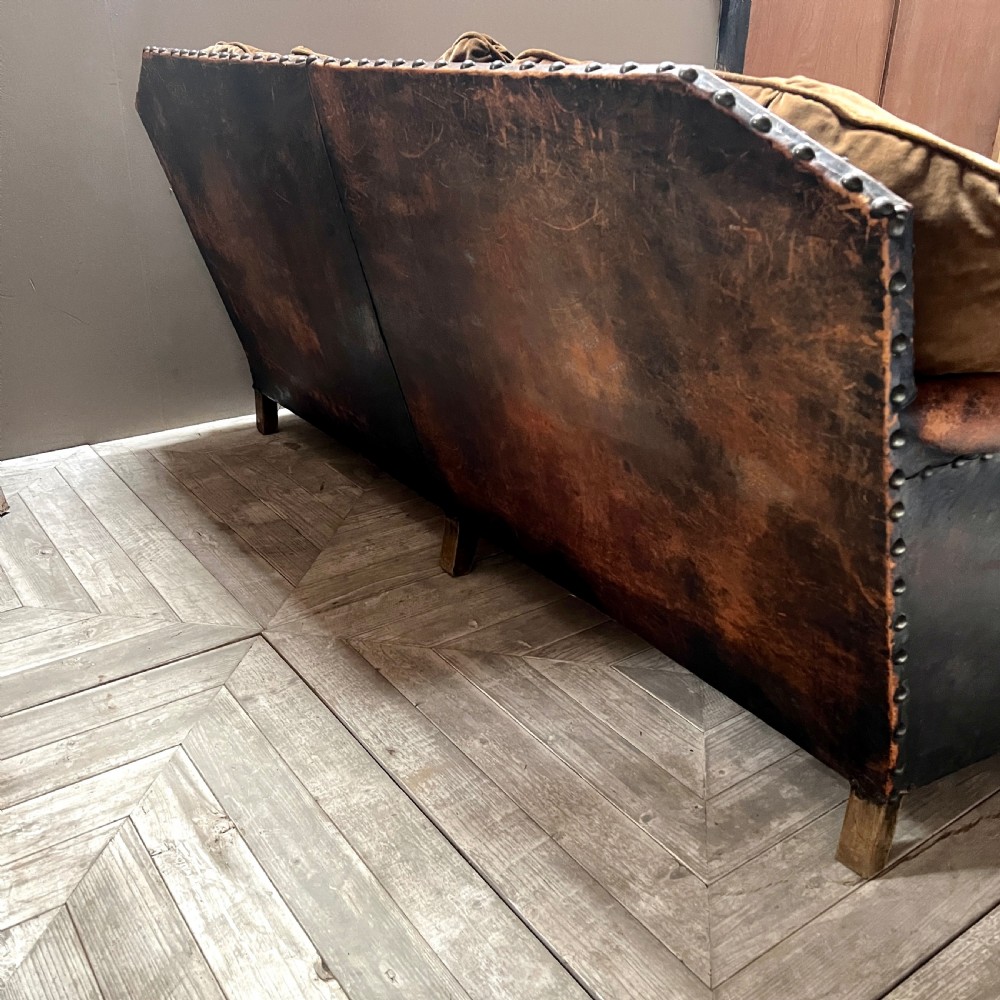 Early C20th Leather Club Sofa View VII