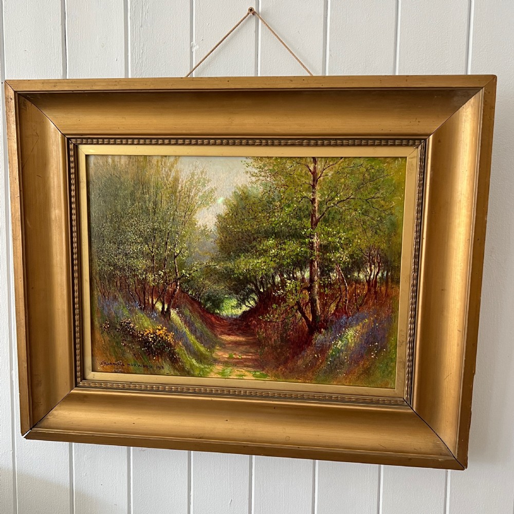 Woodland Path, Near Sevenoaks Kent Oil On Board View V