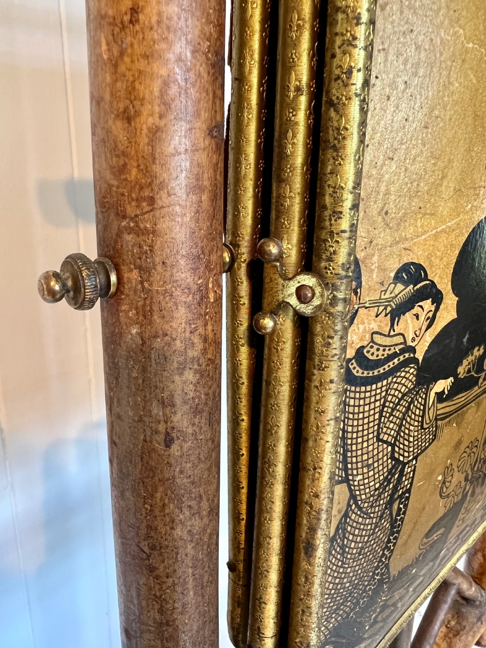Antique Bamboo & Marble Vanity or Shaving Stand View II
