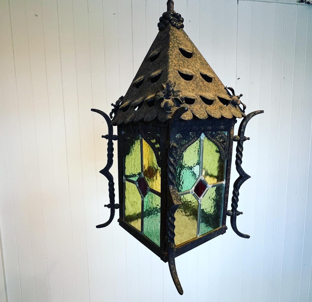 A Stained Glass Hall or Porch Lantern