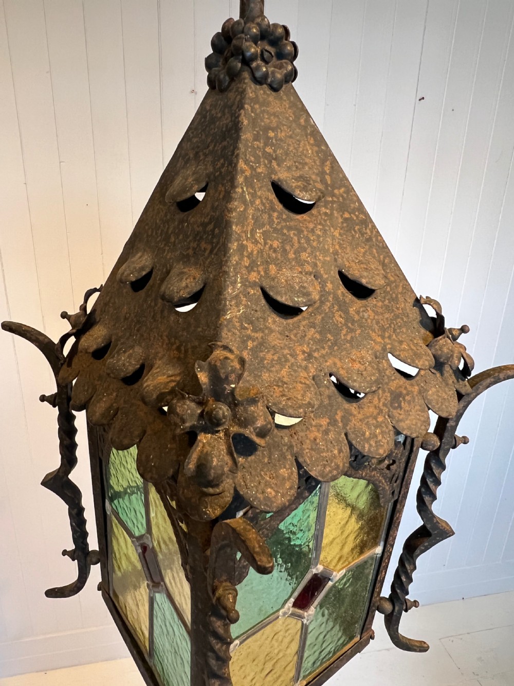 A Stained Glass Hall or Porch Lantern View IV