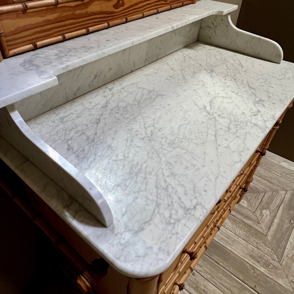 Faux Bamboo and Marble Vanity Dressing Chest View III