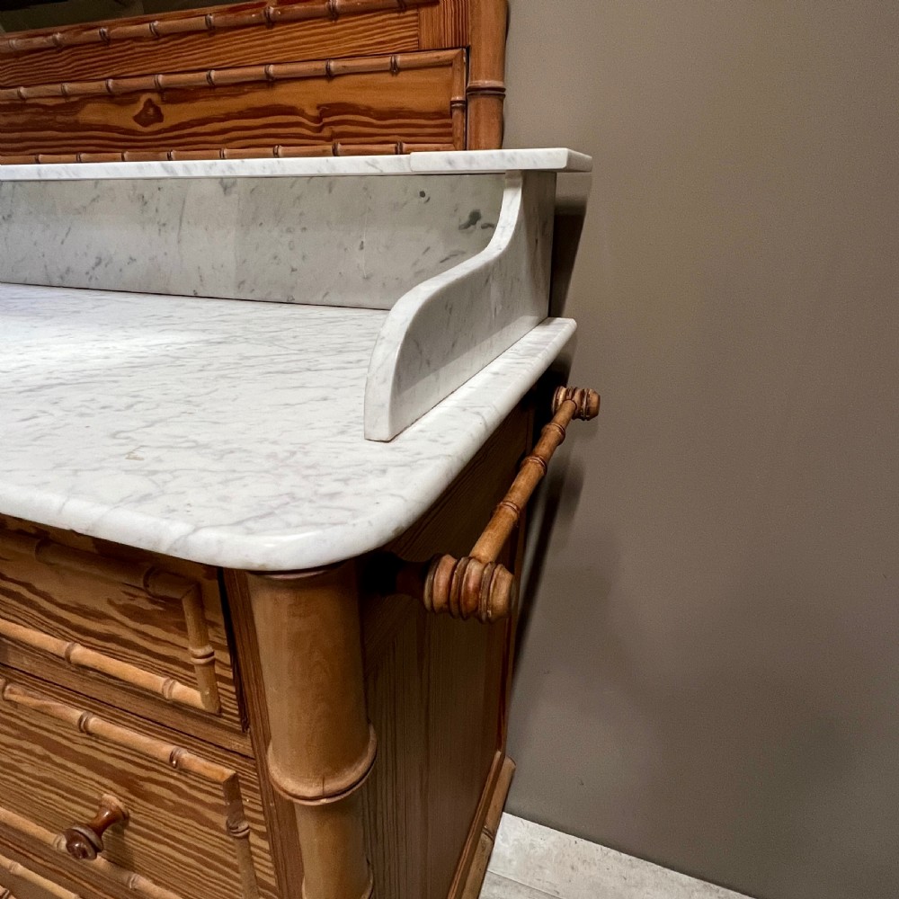 Faux Bamboo and Marble Vanity Dressing Chest View VI