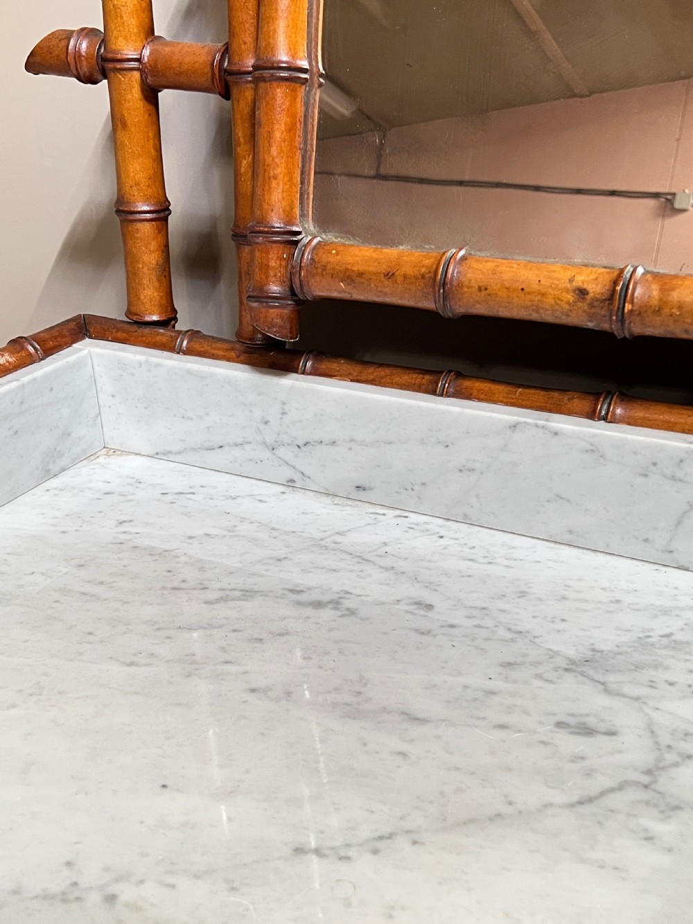 Faux Bamboo and Marble Vanity Dressing Chest View VIII