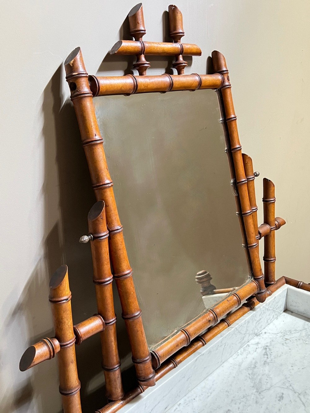 Faux Bamboo and Marble Vanity Dressing Chest View IX