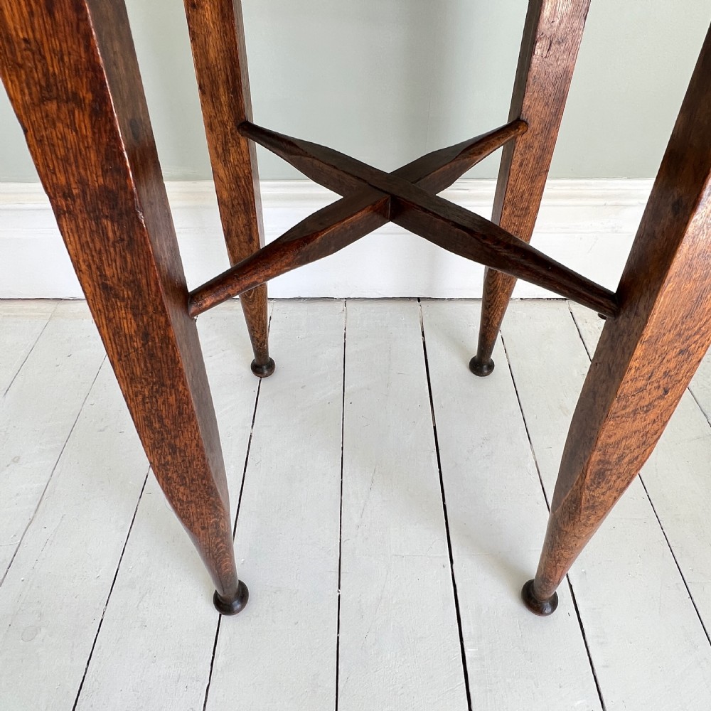 Pair of Early C20th Oak Lamp or Display Tables View V