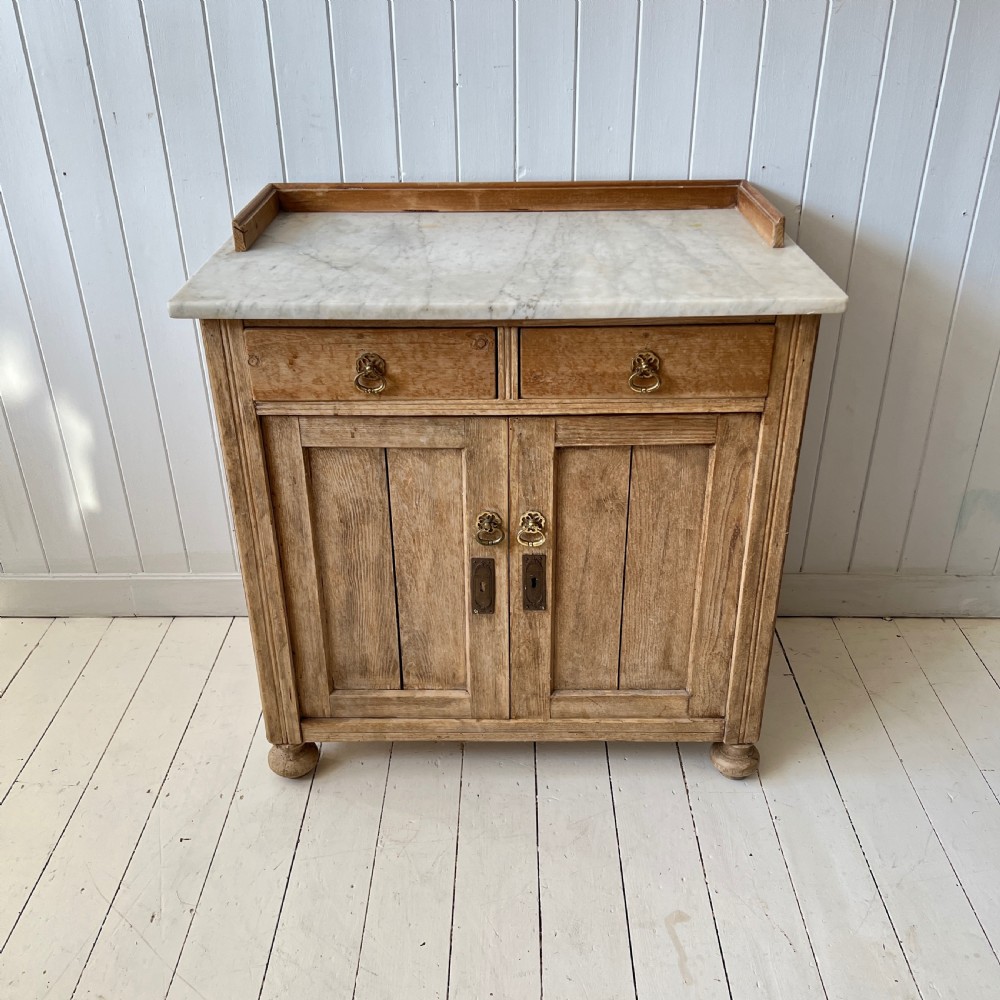 Antique Pine and Marble Washstand Circa 1910