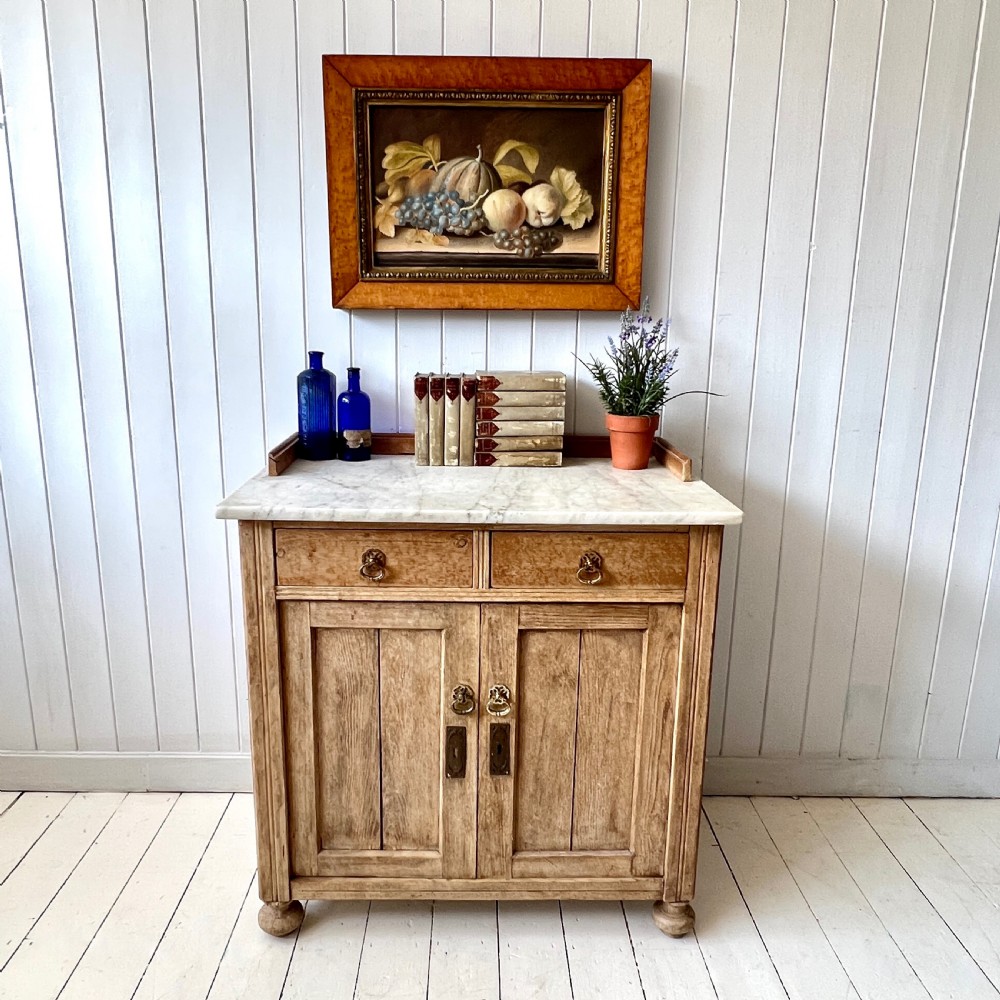 Antique Pine and Marble Washstand Circa 1910 View II
