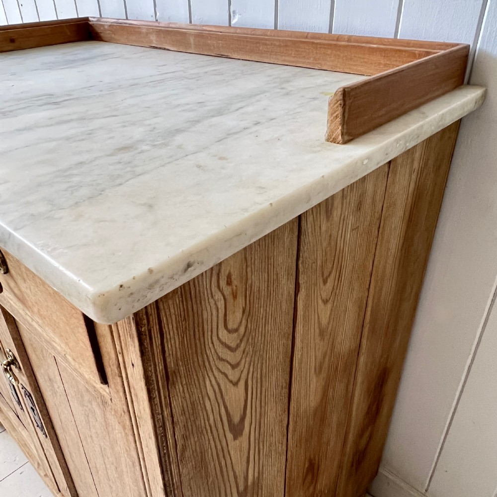 Antique Pine and Marble Washstand Circa 1910 View VI