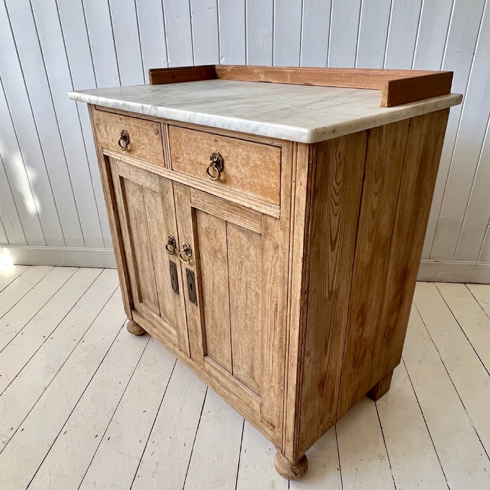 Antique Pine and Marble Washstand Circa 1910 View VII