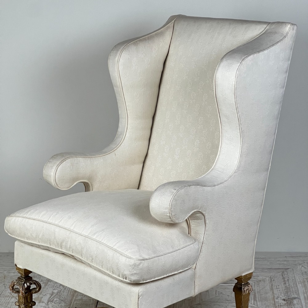 Antique Giltwood Wingback Armchair In The Late 17Th Style View VIII