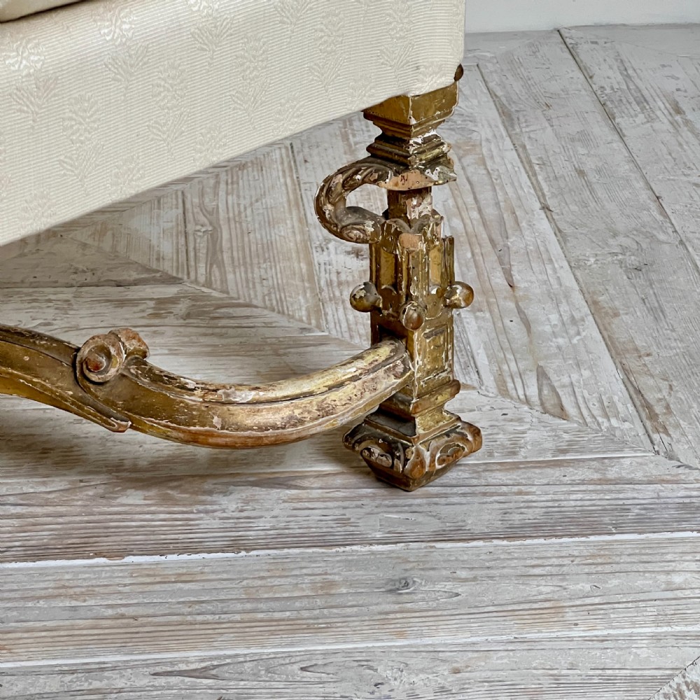 Antique Giltwood Wingback Armchair In The Late 17Th Style View IX
