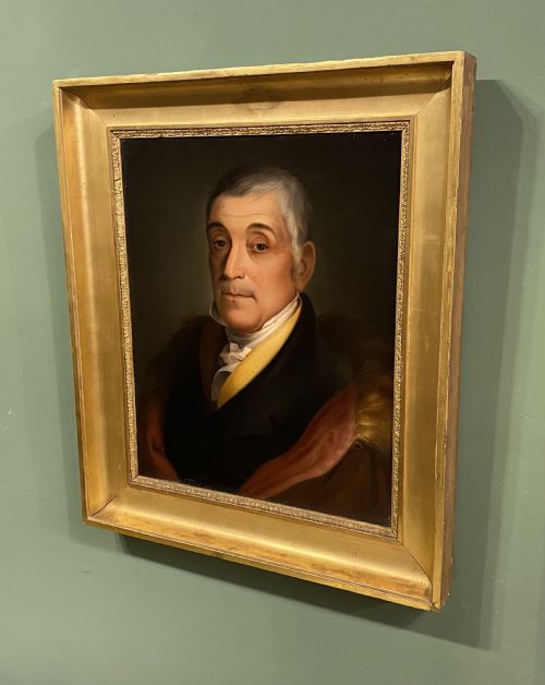 19TH CENTURY PORTRAIT OF A MASONIC GENTLEMAN OIL PAINTING - ADDITIONAL PHOTO 1