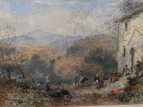 EARLY 20TH CENTURY CONTINENTAL FARMHOUSE SCENE WATERCOLOUR PAINTING - ADDITIONAL PHOTO 5