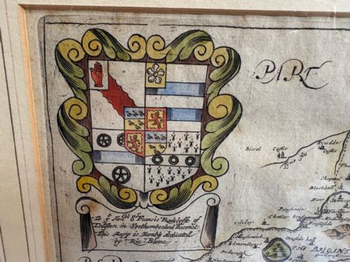 17TH CENTURY MAP OF COUNTY DURHAM BY RICHARD BLOME - ADDITIONAL PHOTO 3