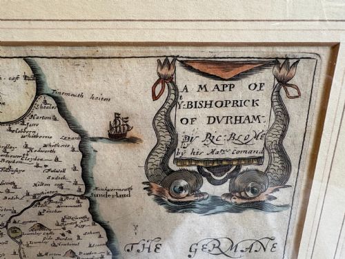 17TH CENTURY MAP OF COUNTY DURHAM BY RICHARD BLOME - ADDITIONAL PHOTO 8