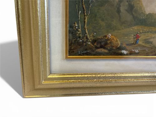 WATERCOLOUR LANDSCAPE OF FIGURES BY A LAKE BY J LAPORTE 17611839 - ADDITIONAL PHOTO 1