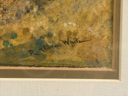 WATERCOLOUR OF FIGURES AND COWS IN FRONT OF A RIVER BY ROBERT THORNE WAITE RSW 18421935 - ADDITIONAL PHOTO 3