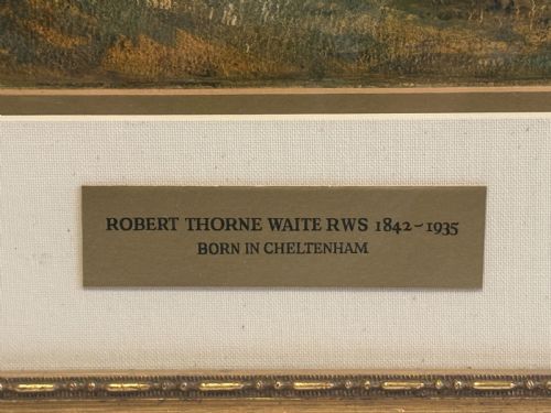 WATERCOLOUR OF FIGURES AND COWS IN FRONT OF A RIVER BY ROBERT THORNE WAITE RSW 18421935 - ADDITIONAL PHOTO 4